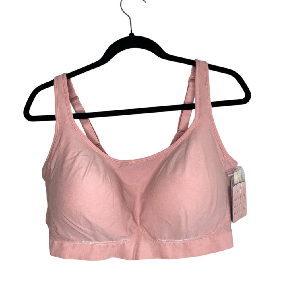 Truekind Womens 4XL Pink Bra Daily Comfort Wireless Shaper with extenders